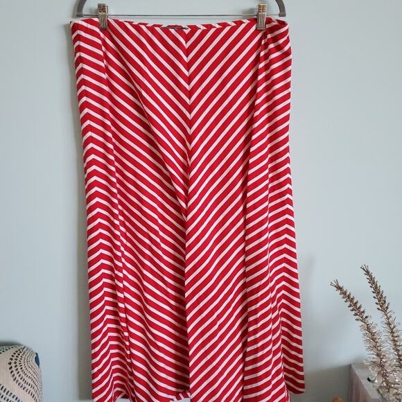COTTON Striped A-line Skirt  XL - Picture 2 of 4
